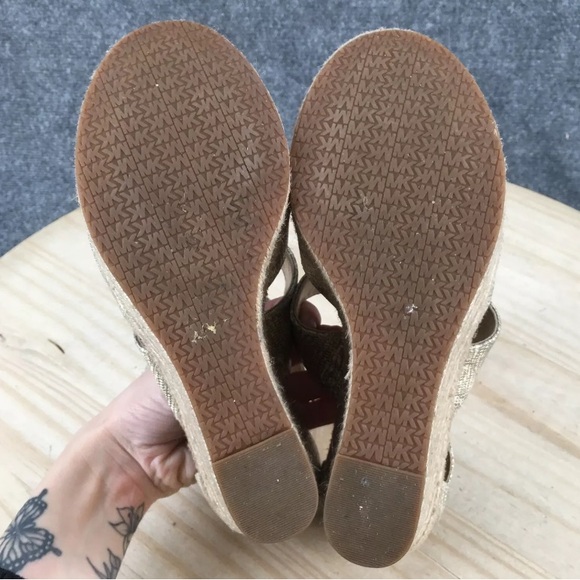 Michael by Michael Kors Gold Snakeskin Damita Front Zip
Wedge Sandal - Picture 6 of 7